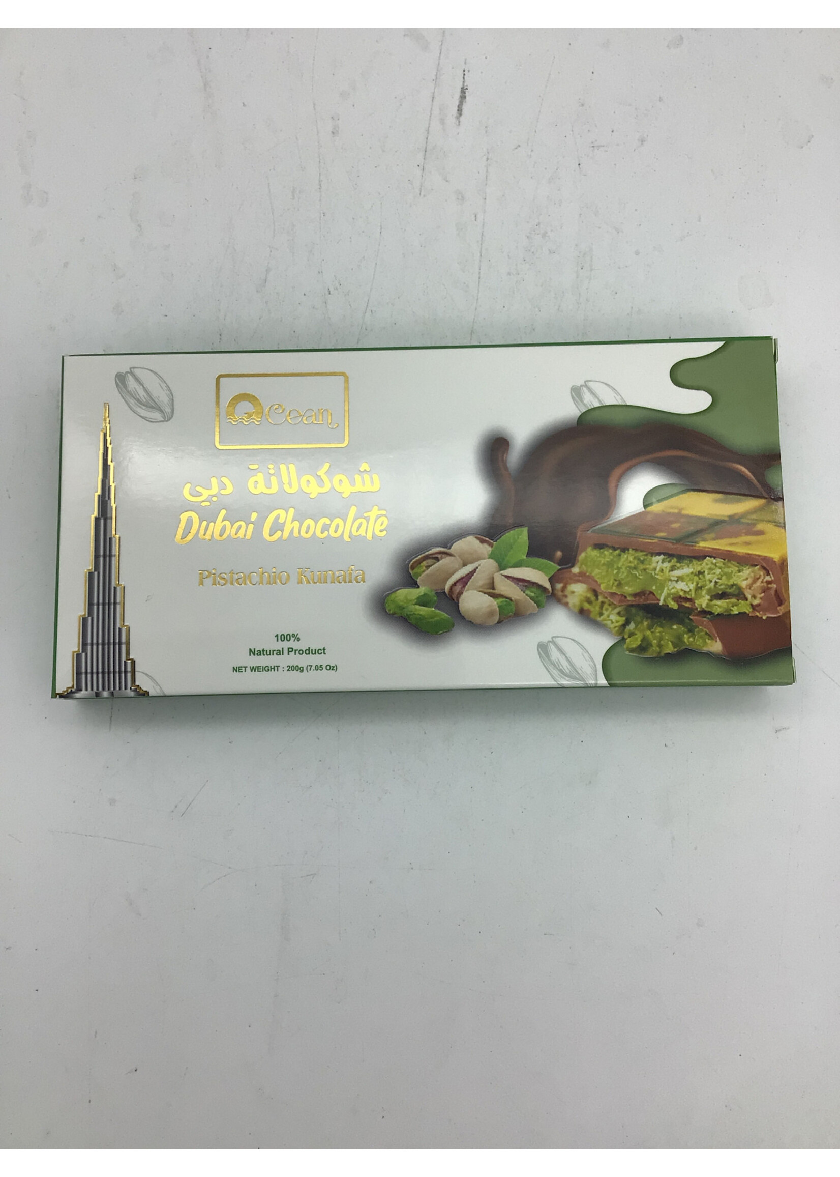 Ocean Dubai Chocolate Pisrachio Kunafa 200g (7.05oz) bar