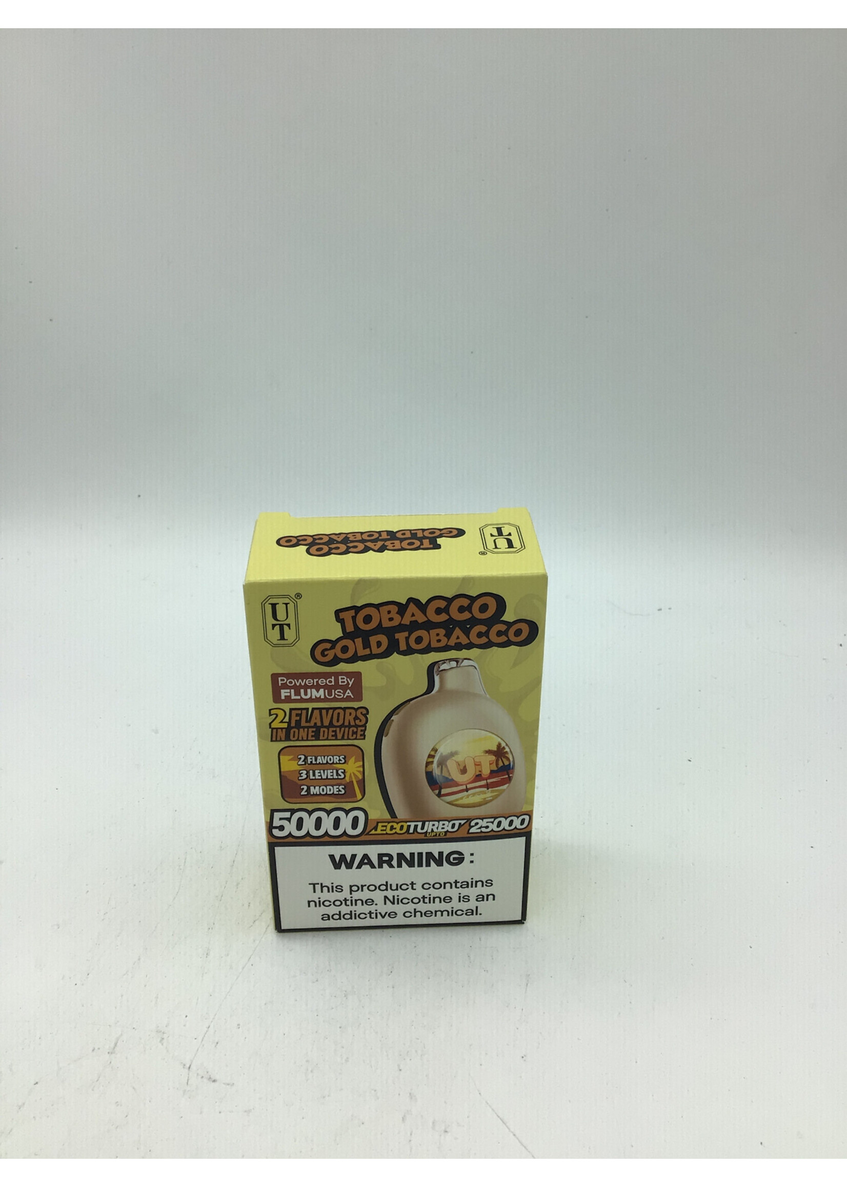 UT  By Flum Tobacco  + Gold Tobacco 50000 puffs (2 flavors,3 levels,2 modes)