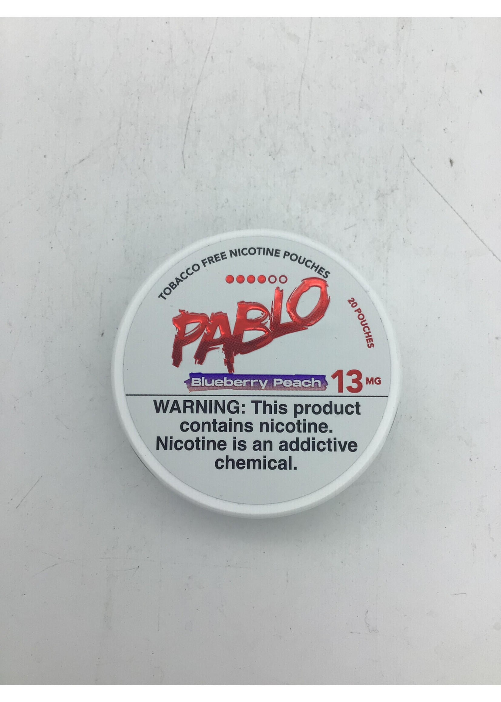 Pablo Blueberry Peach Nicotine Pouches 13mg tin