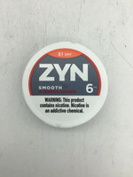 Zyn smooth  ($1 off ) 6mg nicotine pouches .21oz (6g) tin