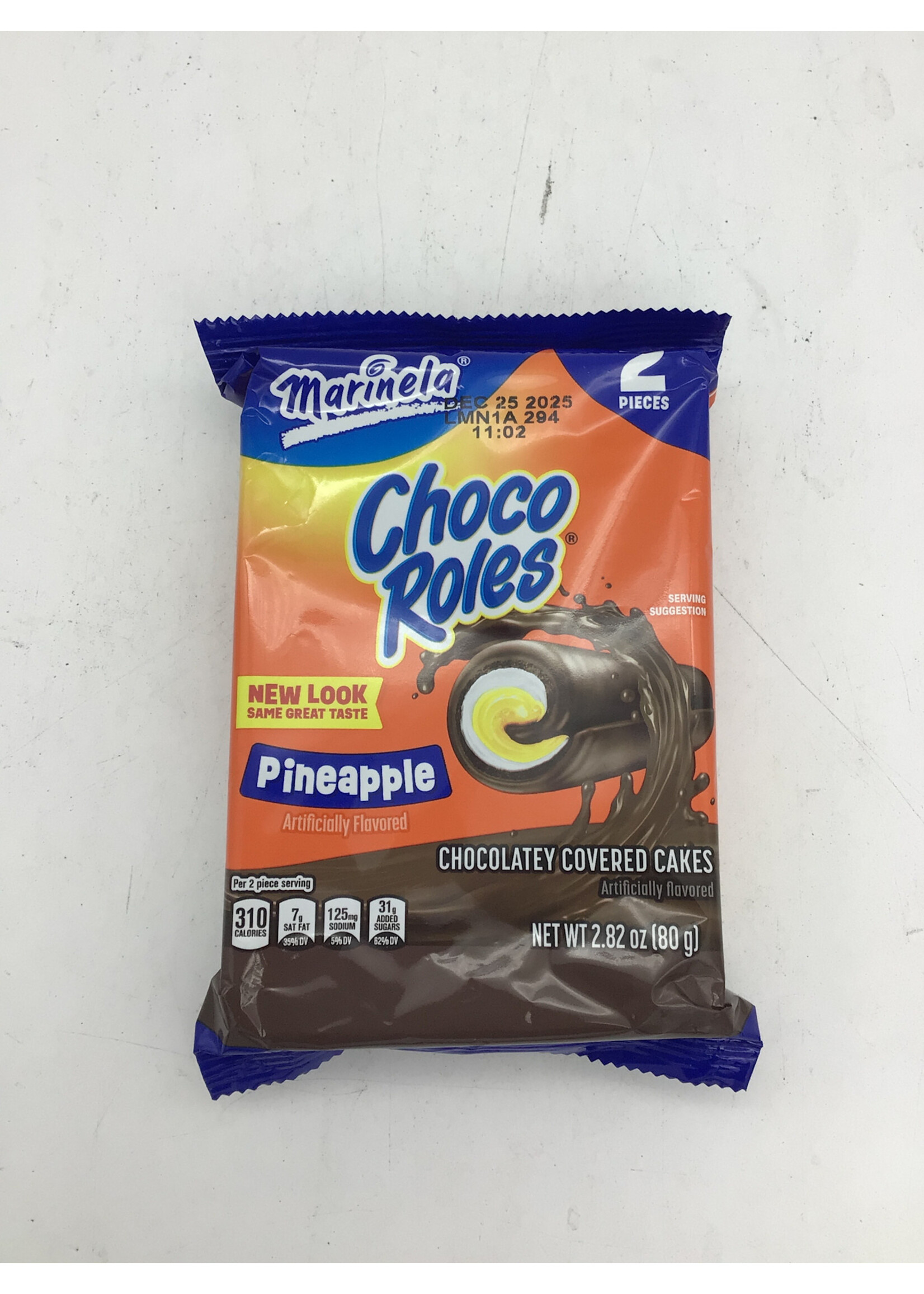 Marinela choco roles pineaple creme filled cakes 2.82oz