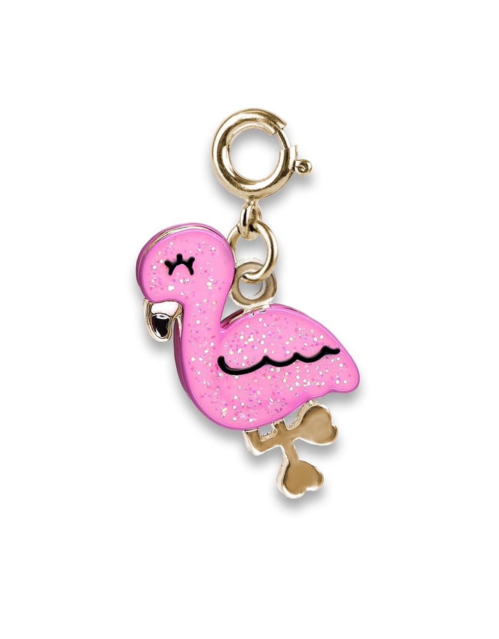 Gold Glitter Flamingo Charm