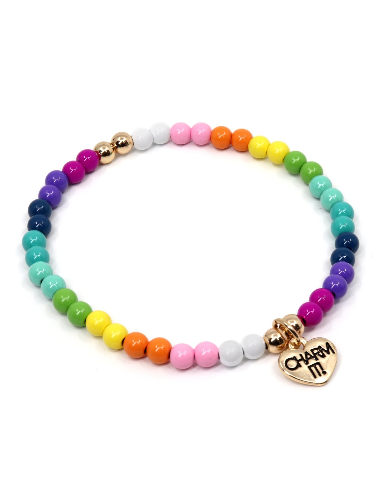 Charm It Rainbow Stretch Bead Bracelet