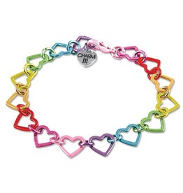 Charm It Rainbow Heart Chain Bracelet