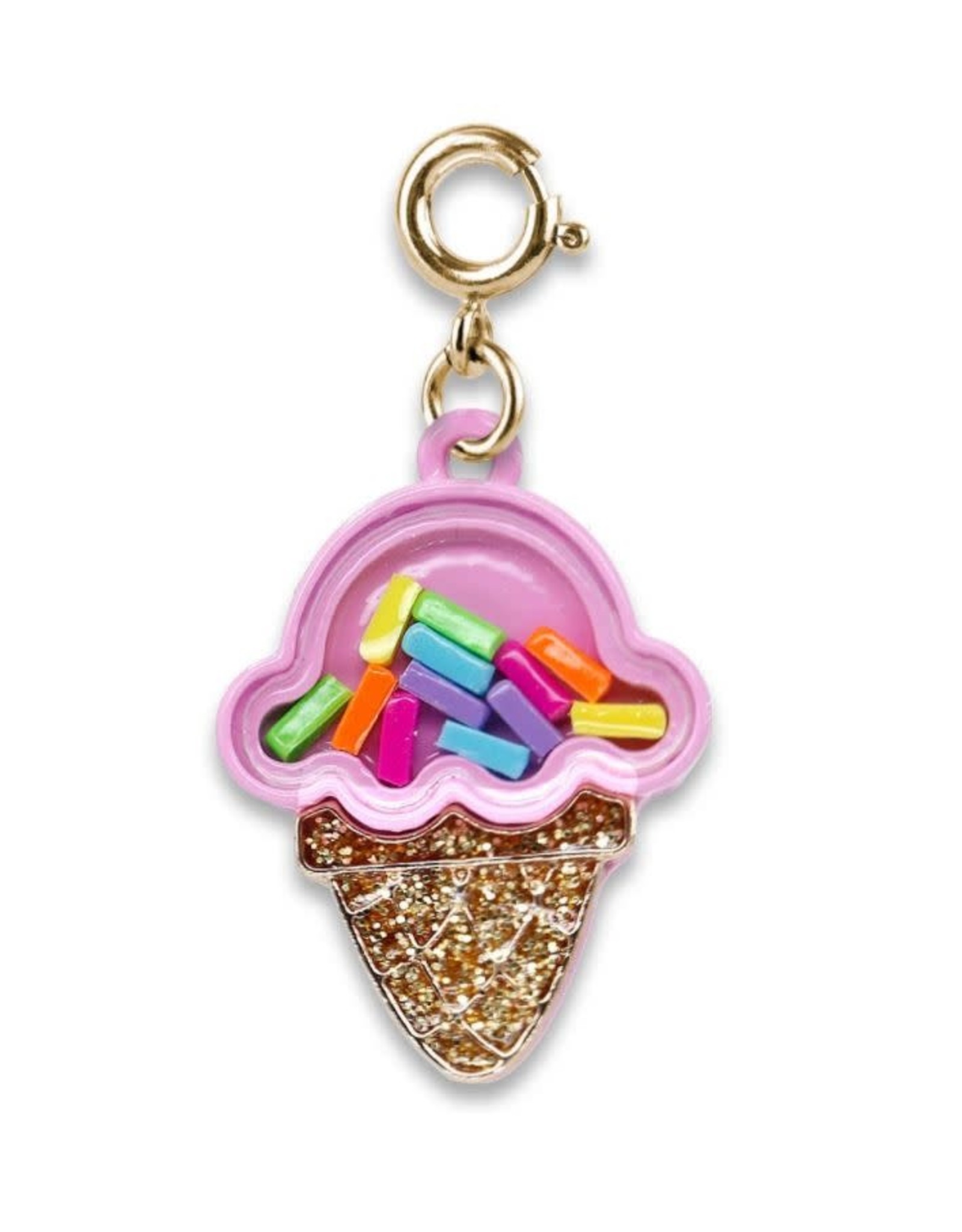 Gold Ice Cream Cone Shaker Charm