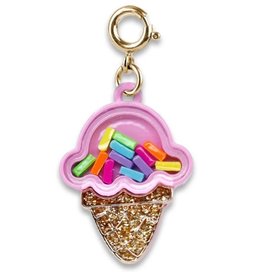Gold Ice Cream Cone Shaker Charm