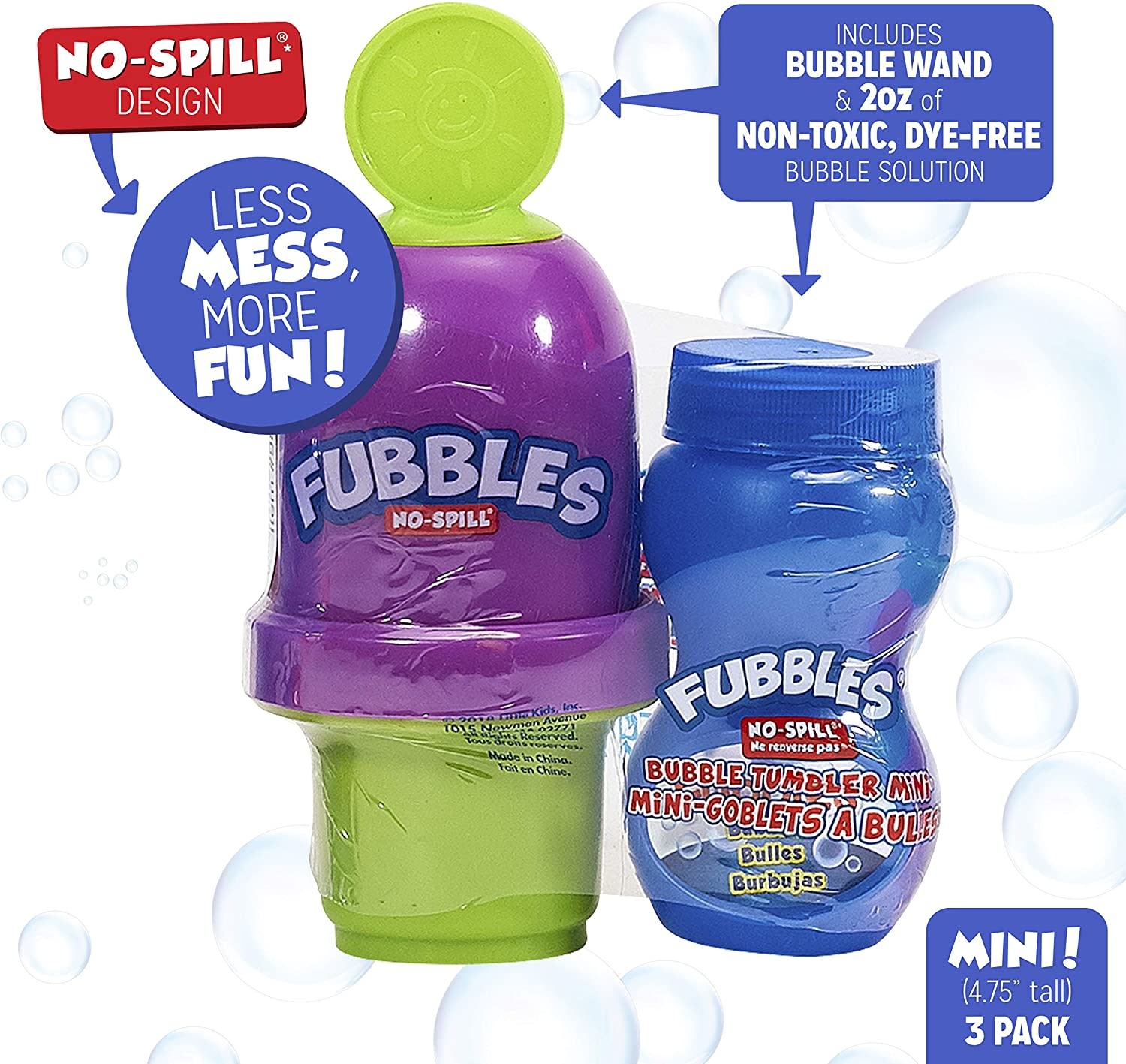 Fubbles No Spill Bubble Tumbler (assorted colors)