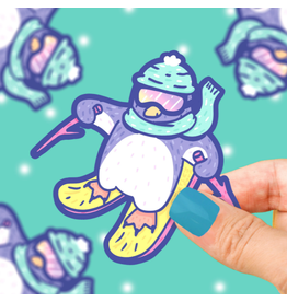 Skiing Penguin Holiday Buddies Vinyl Sticker