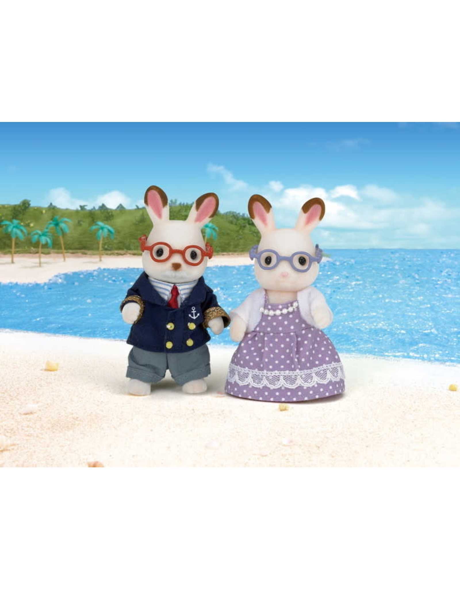 Calico Critters Chocolate Rabbit Grandparents
