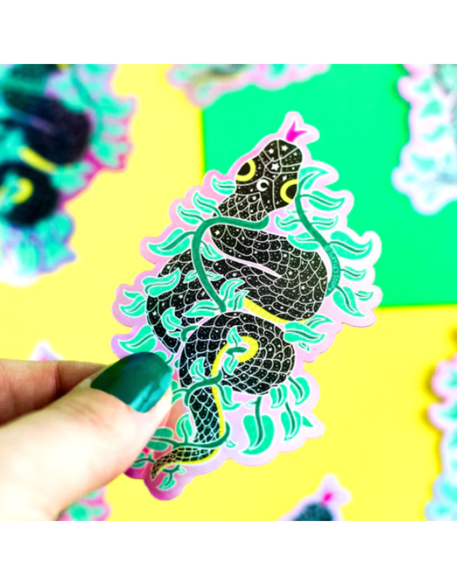 Climbing Vine Snake Vinyl Sticker (Holographic)