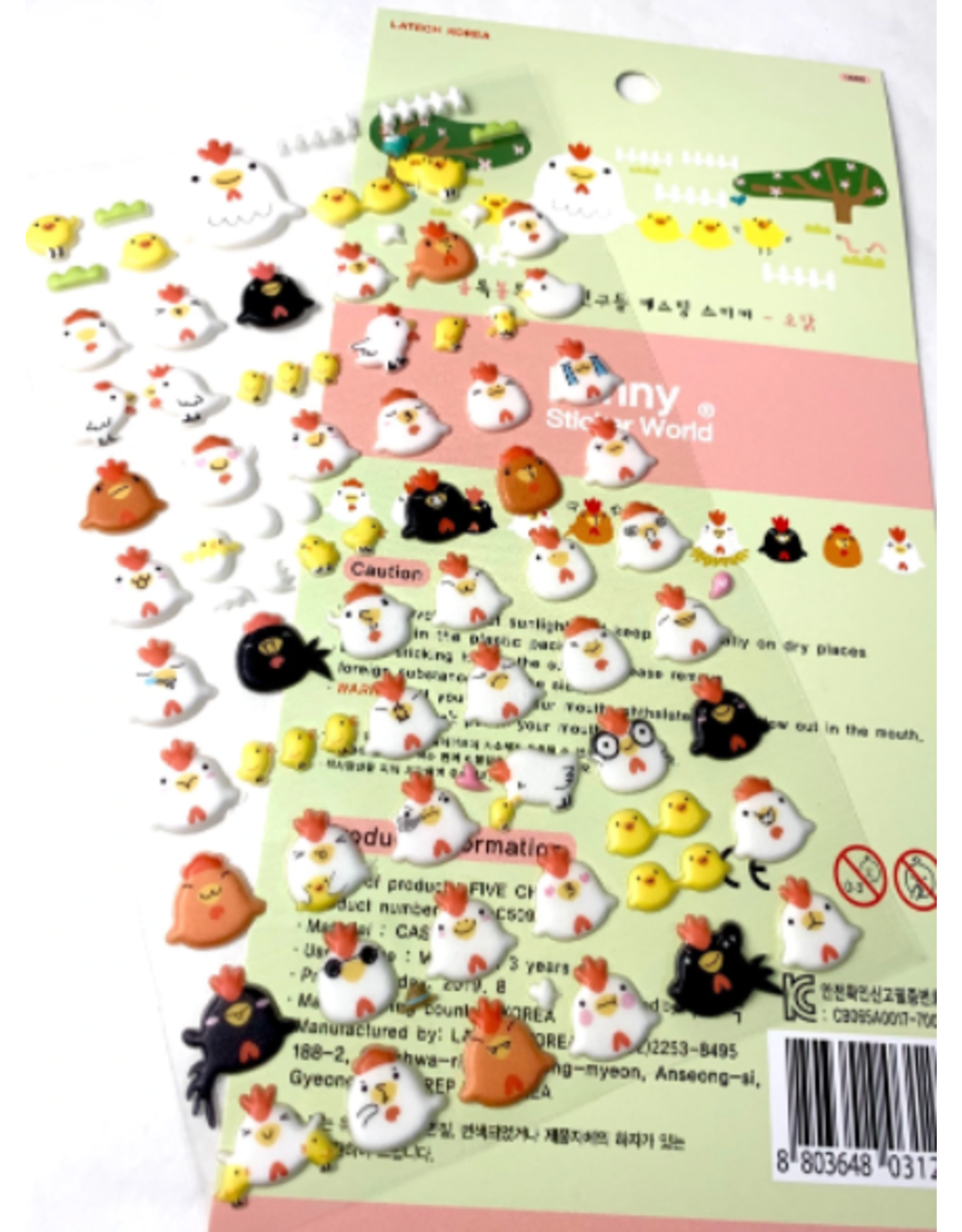 Chicken Soft Puffy Stickers