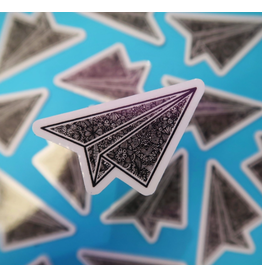 Mini Paper Airplane Vinyl Sticker