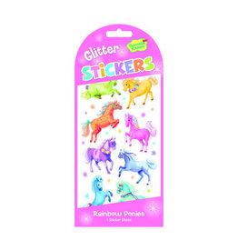 Rainbow Ponies Glitter Stickers