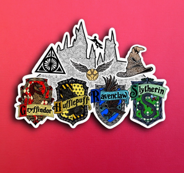 Hogwarts Houses Vinyl Sticker - Wit & Whimsy Toys