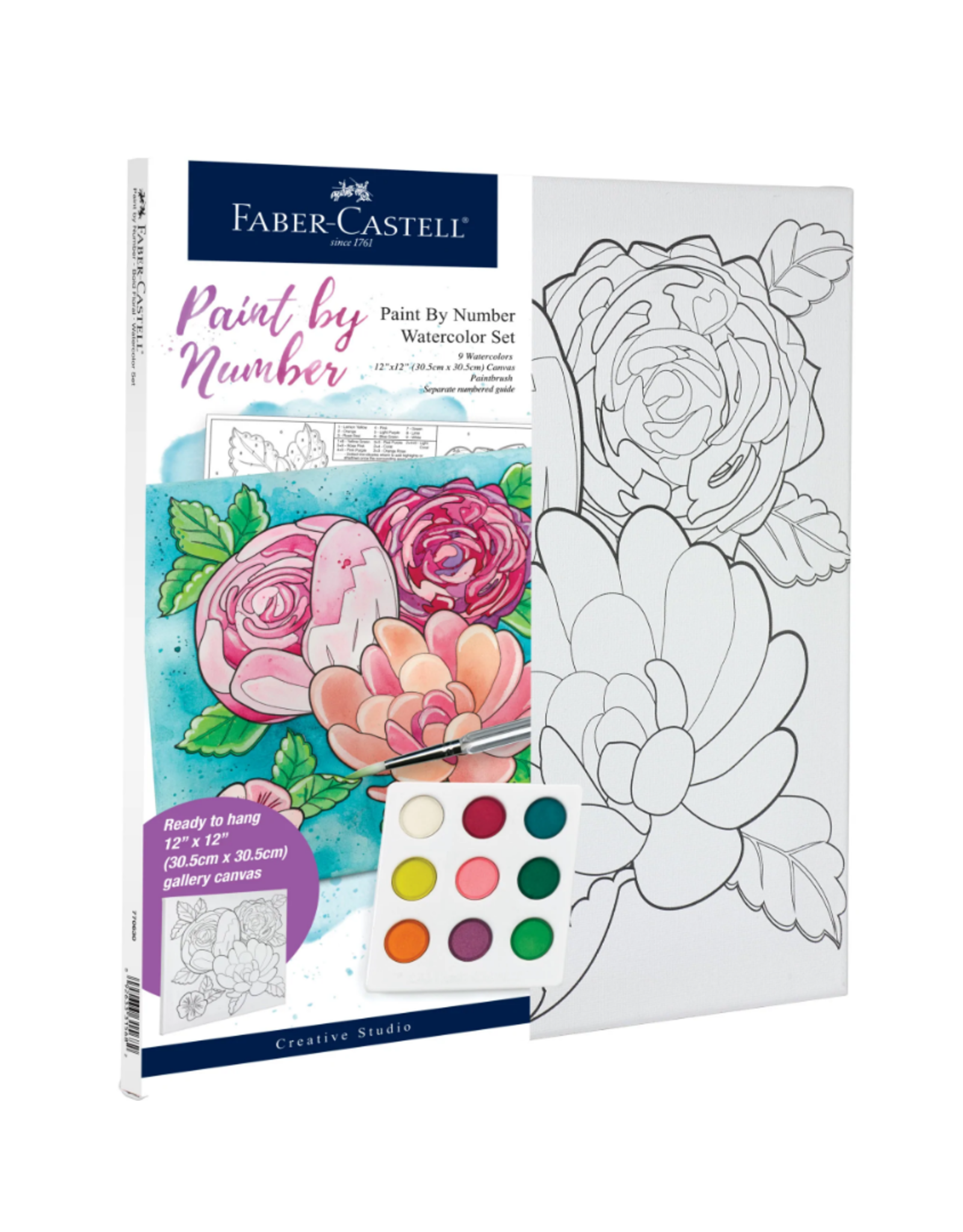Watercolor Paint-by-Number: Bold Floral