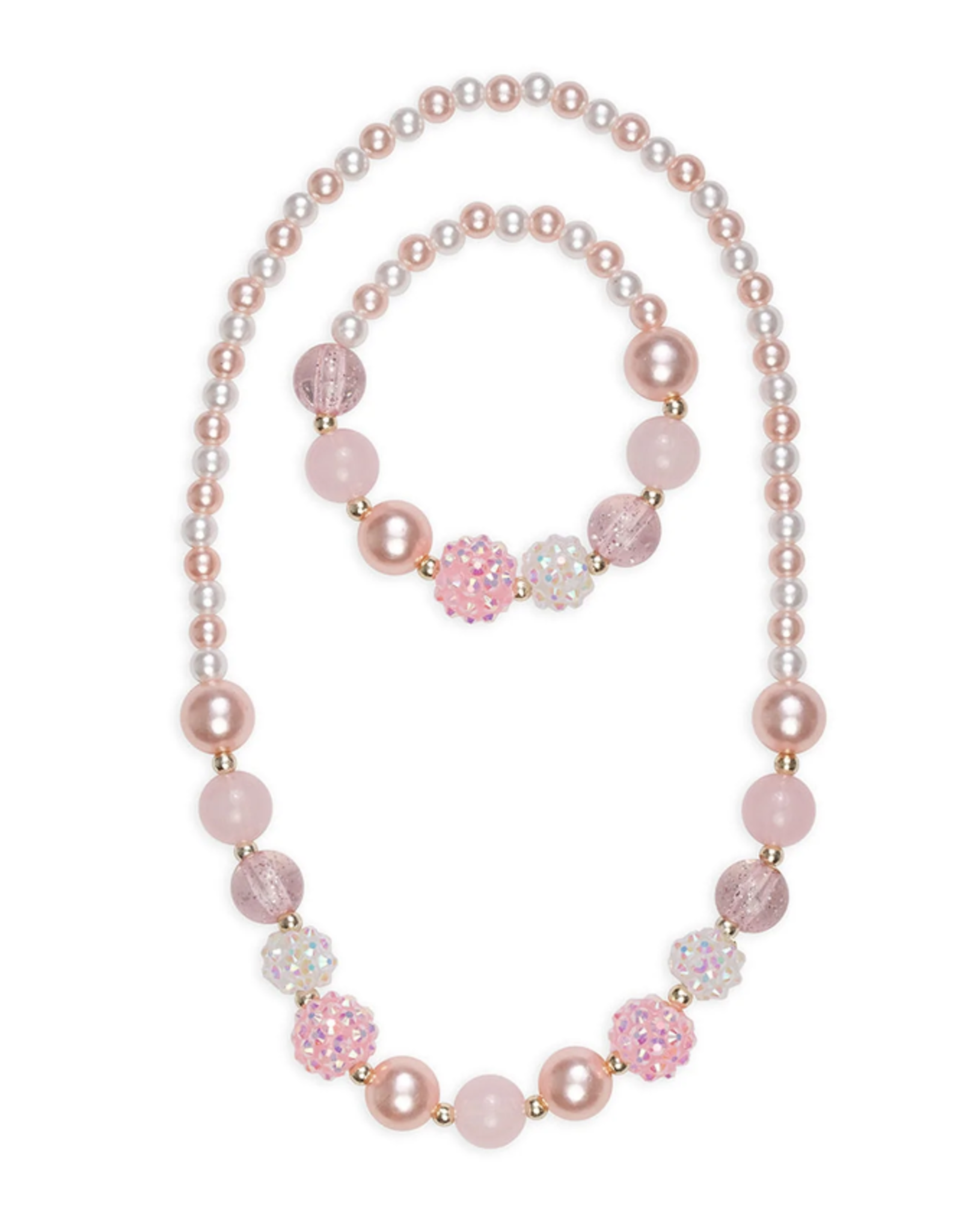 Pinky Pearl Necklace & Bracelet