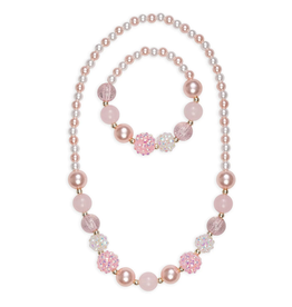 Pinky Pearl Necklace & Bracelet