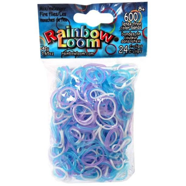 Passion Glow Rainbow Loom Bands Refill. 600 Bands & 24 Clear C-clips. 