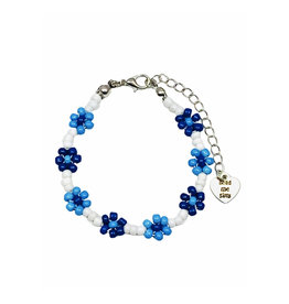 Dark/Light Blue Flower Bracelet