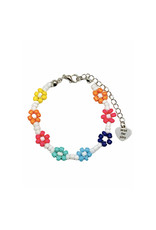 White Rainbow Flower Bracelet