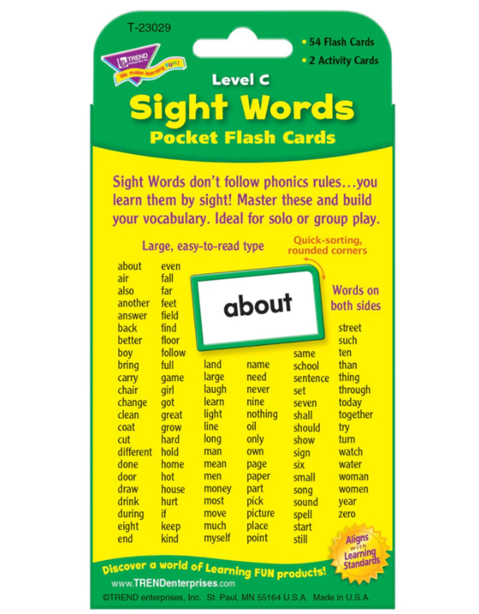 Sight Words Level C Flashcards