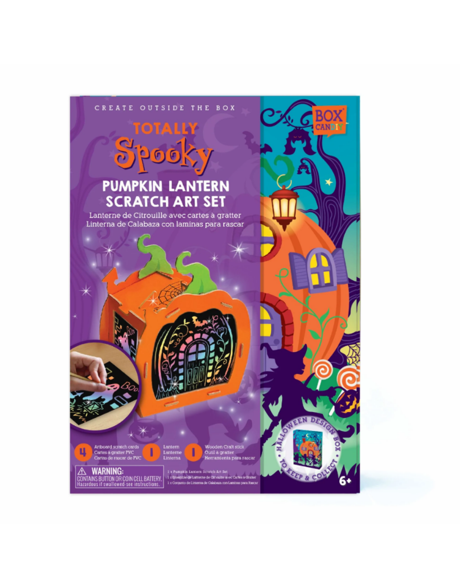 Totally Spooky Pumpkin Lantern Scratch Art Set - Wit & Whimsy Toys