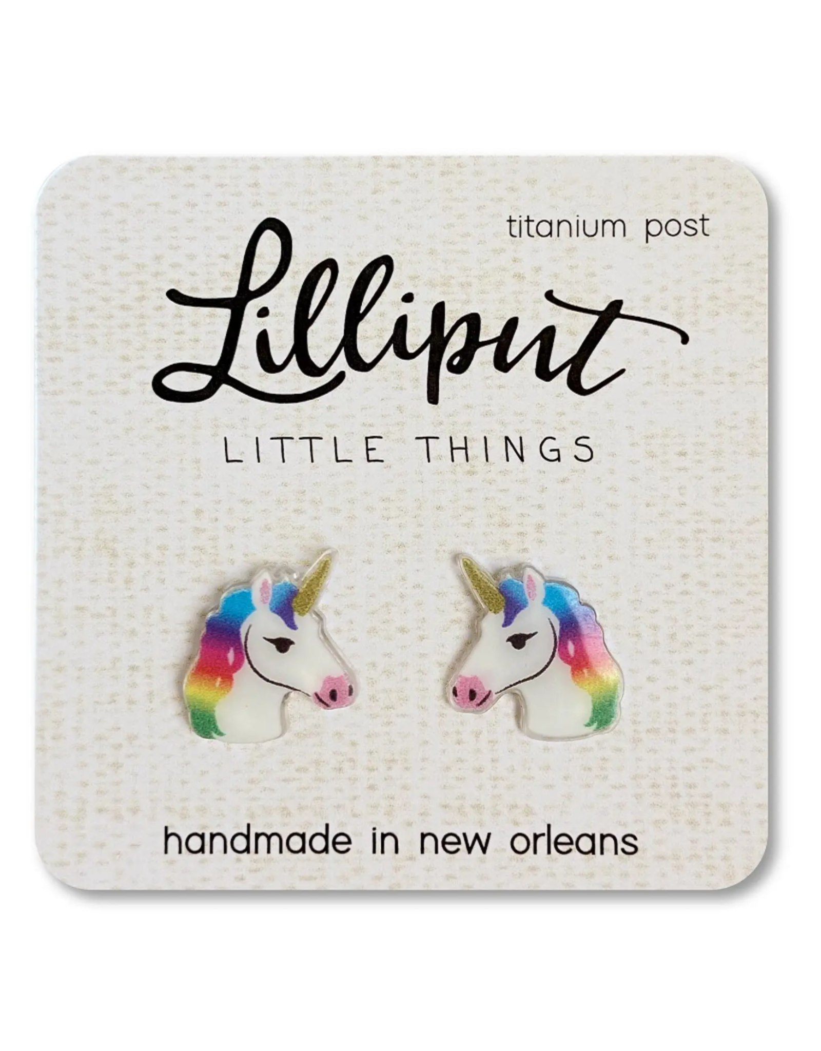 Rainbow Unicorn Earrings - White