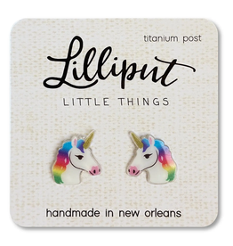 Rainbow Unicorn Earrings - White