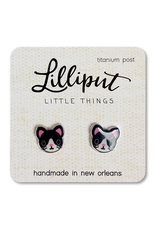 Cute Kitty Cat Earrings - Tuxedo