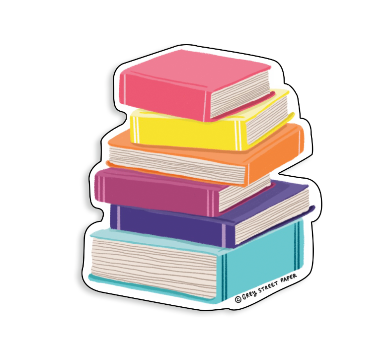Book Stack Vinyl Sticker Wit & Whimsy Toys