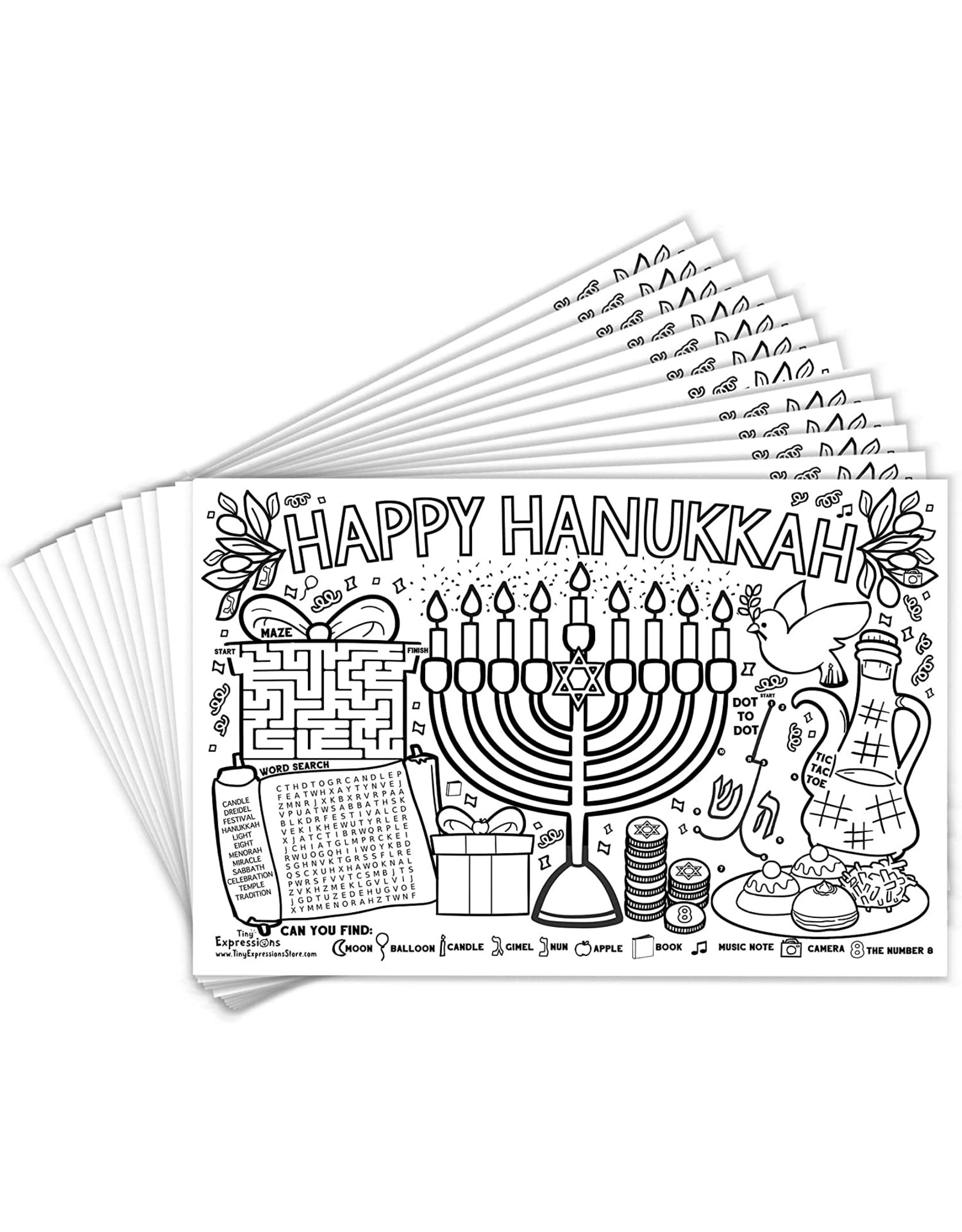 Hanukkah Coloring Placemats