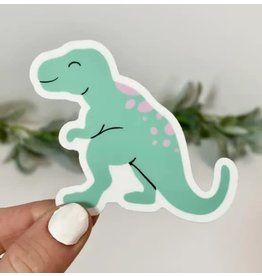 Cute Green T-Rex Dinosaur Vinyl Sticker