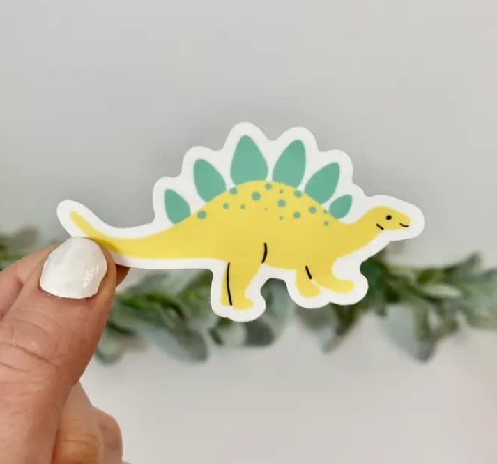 Yellow Creature Sticker Cute Yellow Dinosaur Vinyl Sticker - Wit & Whimsy Toys
