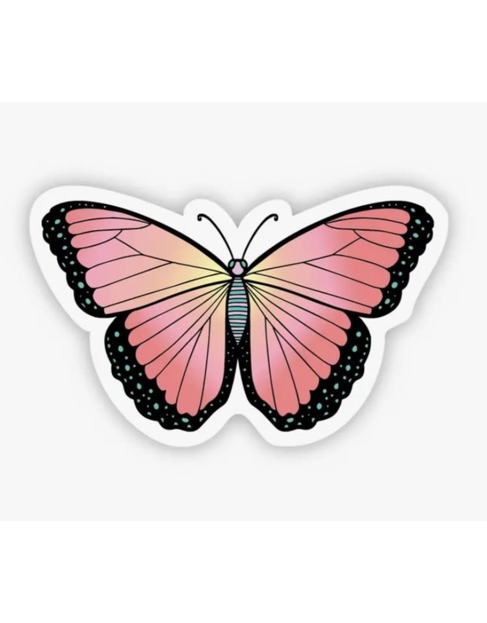 Pink Butterfly Vinyl Sticker