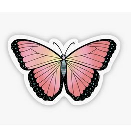 Pink Butterfly Vinyl Sticker