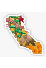 The Golden State Watercolor Vinyl Sticker