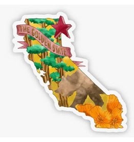 The Golden State Watercolor Vinyl Sticker