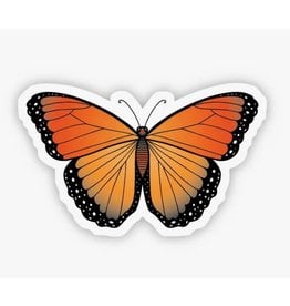 Orange Butterfly Vinyl Sticker