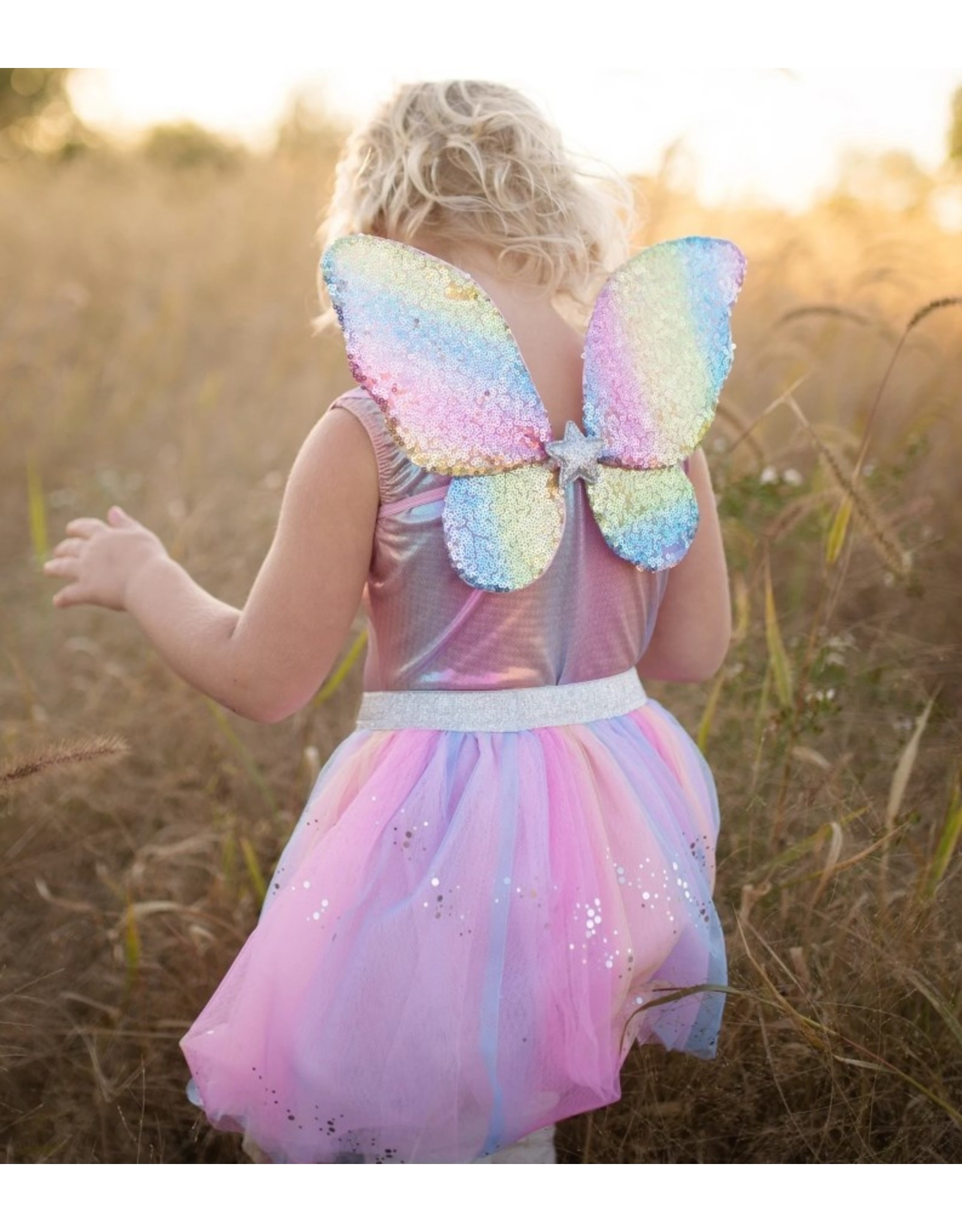 Rainbow Sequins Skirt w/Wings & Wand (4-6)
