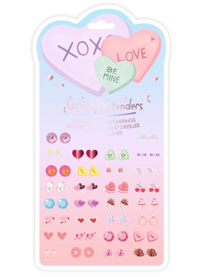 Great Pretenders Candy Heart Valentine Stick on Earring Set | Basically  Bows & Bowties