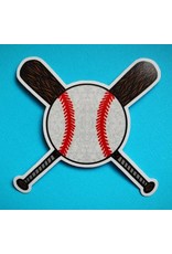 Baseball w/Bats Vinyl Sticker