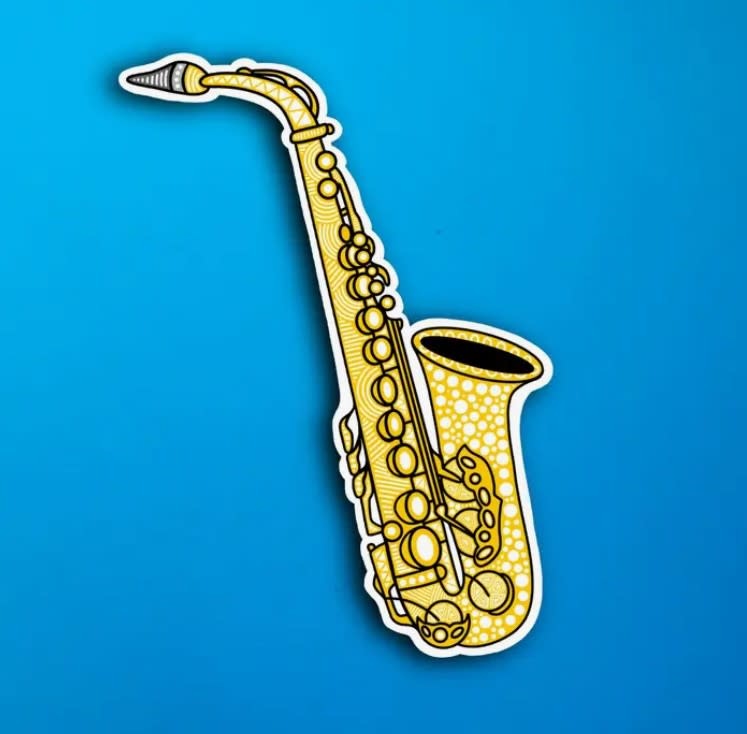 Saxophone Vinyl Sticker Wit & Whimsy Toys