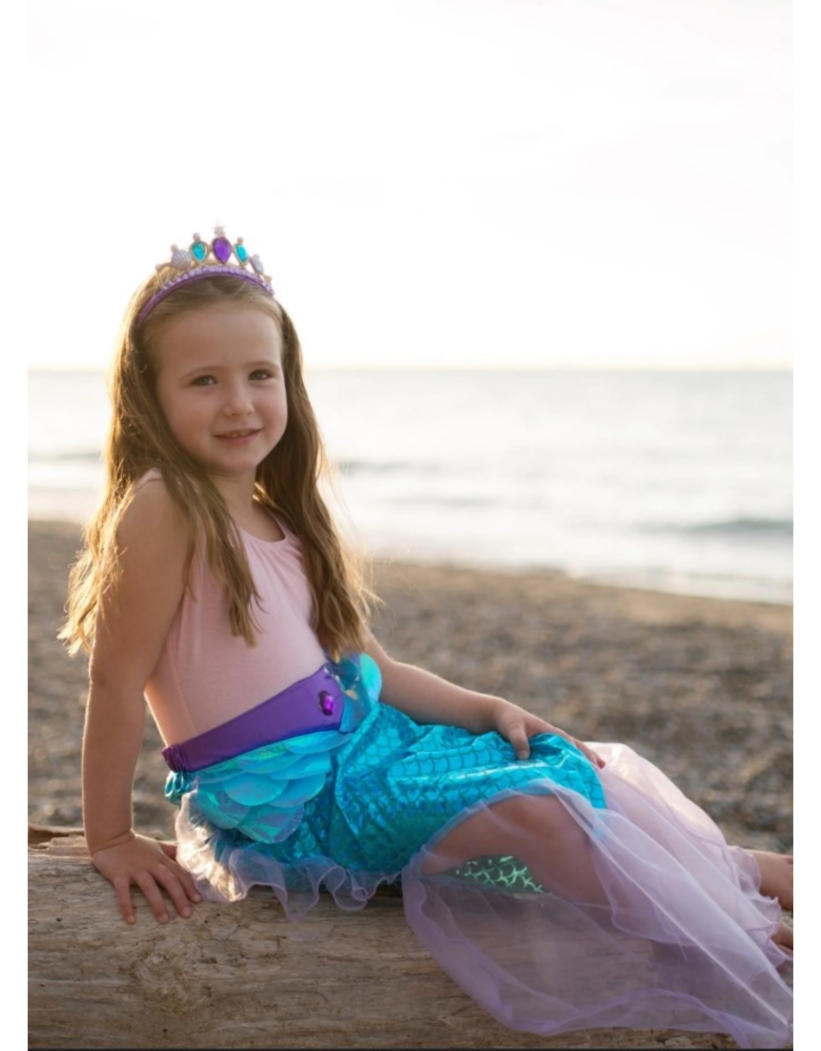Mermaid Glimmer Skirt w/Tiara Blue (5-6)