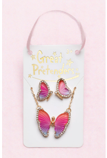 Boutique Butterfly Necklace & Studded Earring Set