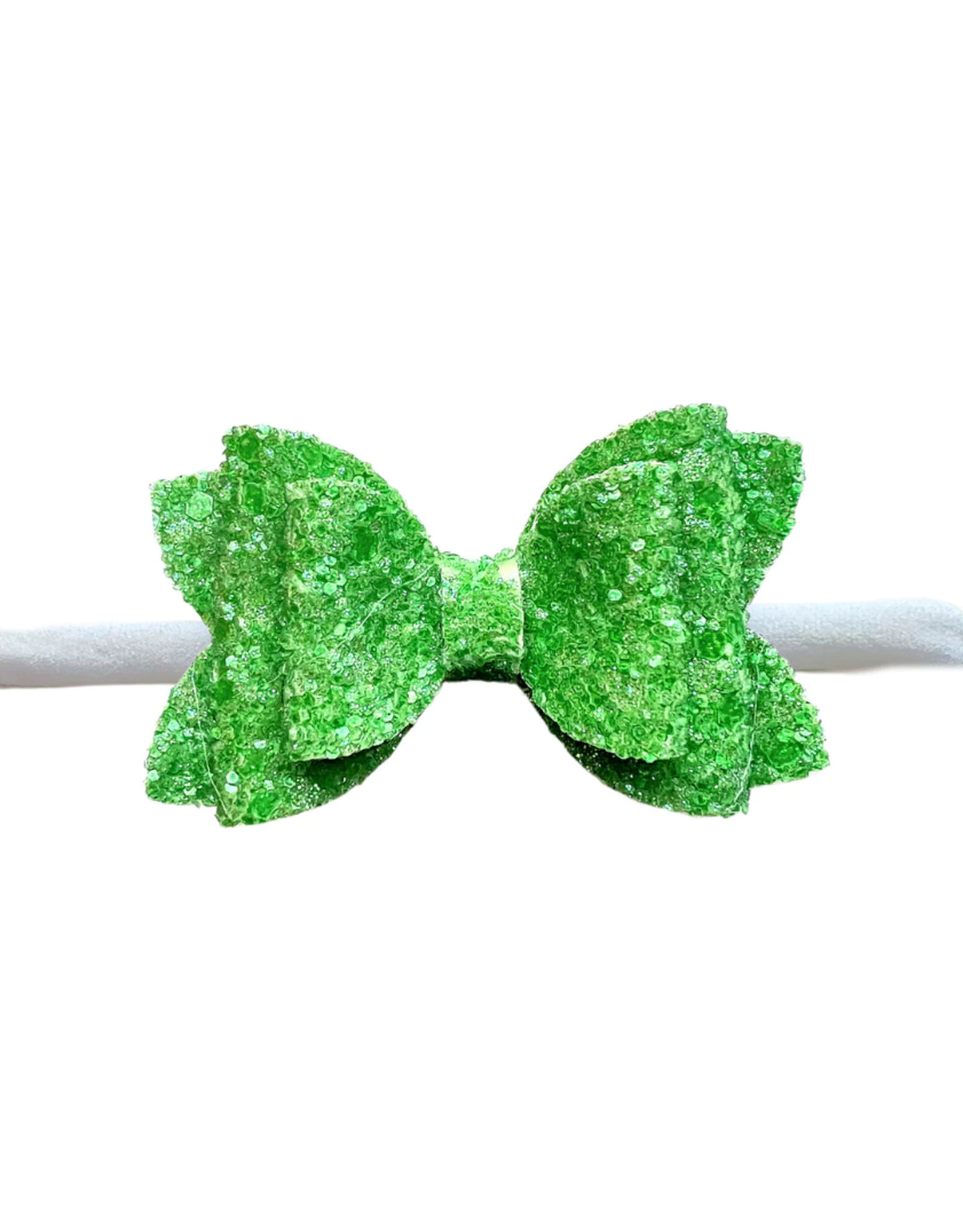 Green Sea Glass Glitter Bow