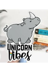 Unicorn Vibes Rhino Vinyl Sticker