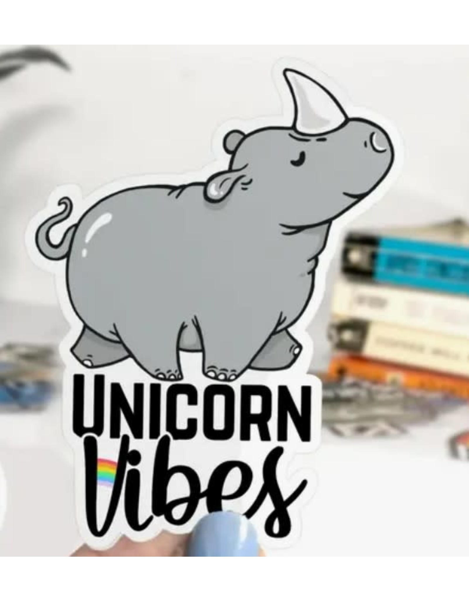 Unicorn Vibes Rhino Vinyl Sticker