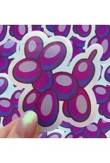 Purple Holographic Balloon Animal Vinyl Sticker