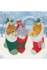 Crystal Art Card Kit: Christmas Kittens