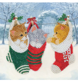 Crystal Art Card Kit: Christmas Kittens